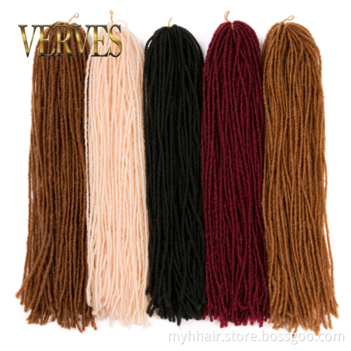 Dreadlocks Hair Extension 18 inch 54 roots/piece Crochet Braids Synthetic Braiding Hair for Women Black brown twist braid